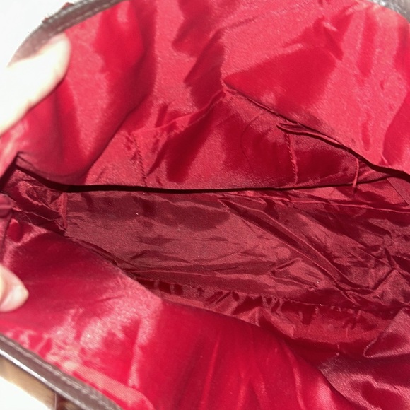 Zebra animal print purse with red leather straps tote bag - Picture 4 of 7